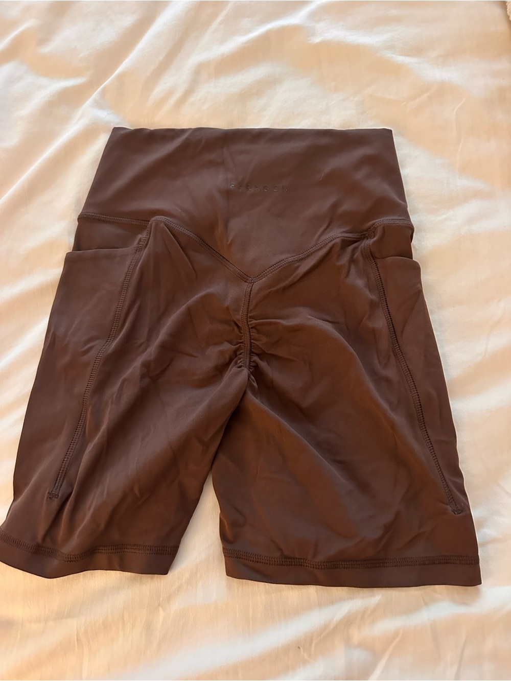 PARAGON High-Rise Bike Shorts in Chocolate Brown - Picture 4 of 4